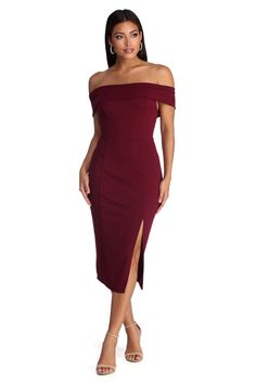 This contains: Kate Formal Crepe Midi Dress