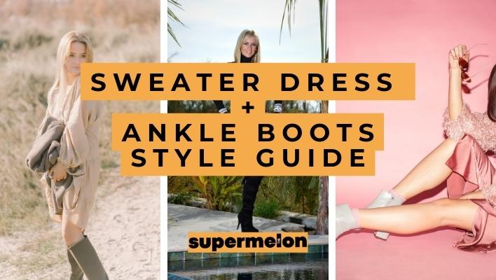 How To Wear A Sweater Dress With Ankle Boots featured image by the supermelon